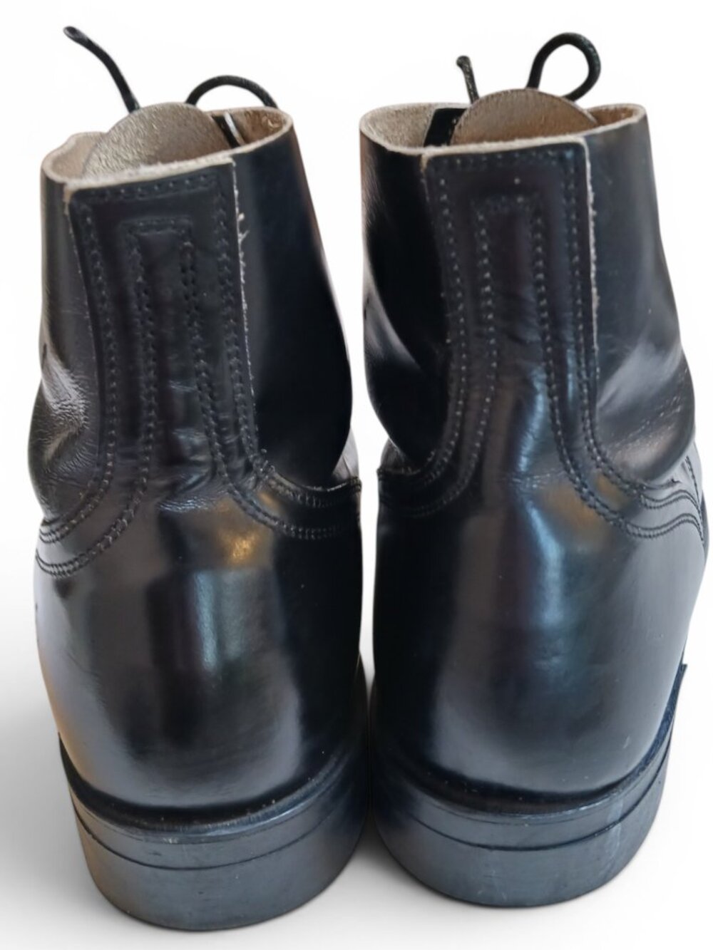 Vintage 90's  Military Issue Black Leather Boots 8.5E  Oil Resistant Rubber Sole - Picture 5 of 16